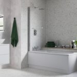 800x1500mm Single Straight Bath Screen w/Rail (6mm) - Chrome