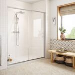 Core 1400x800mm Easy-Fit Sliding Door & 45mm Tray Pack - Chrome