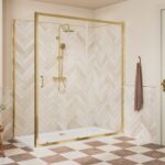 Core 1000mm Sliding Door - Brushed Brass