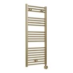Oaklands Electric Straight Ladder Radiator (500x1200x50mm) - Brushed Brass
